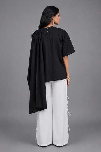 Saim Pocket Saree Draped Gathered T Shirt 
