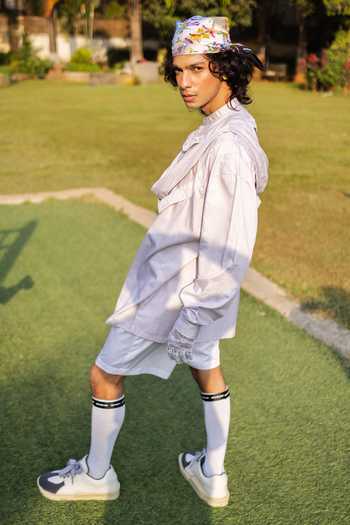 Buy_Saim_Purple Cotton Gathered Necklines Shirt _Online_at_Aza_Fashions