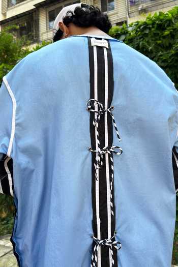 Saim Sky Blue Cotton Deconstructed Reversible Jacket Online at Aza Fashions Saim_Sky Blue Cotton Deconstructed Reversible Jacket _Online_at_Aza_Fashions