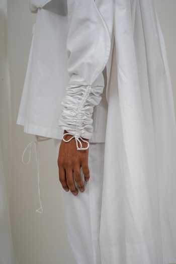 Saim White Cotton Pocket Saree Draped Shirt Online at Aza Fashions Saim_White Cotton Pocket Saree Draped Shirt _Online_at_Aza_Fashions