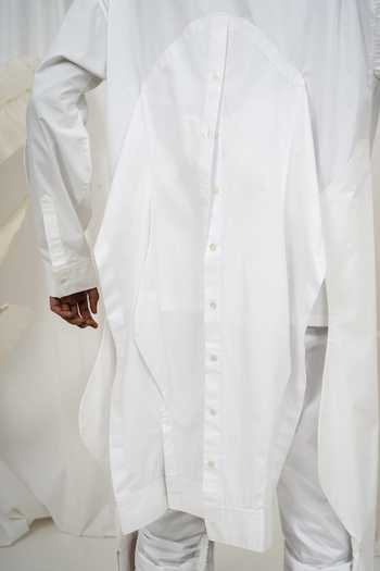 Buy_Saim_White Cotton Multi Sleeve Shirt _Online_at_Aza_Fashions