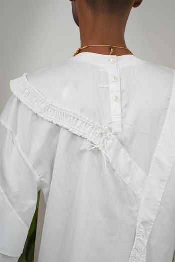 Saim White Cotton Cross Strapped Heart T Shirt Online at Aza Fashions Saim_White Cotton Cross Strapped Heart T Shirt _Online_at_Aza_Fashions