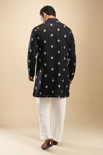 Arihant Rai Sinha Floral Thread Work Short Kurta Set 