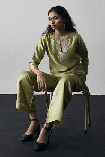 Notsosure Embroidered Top & Pant Set 