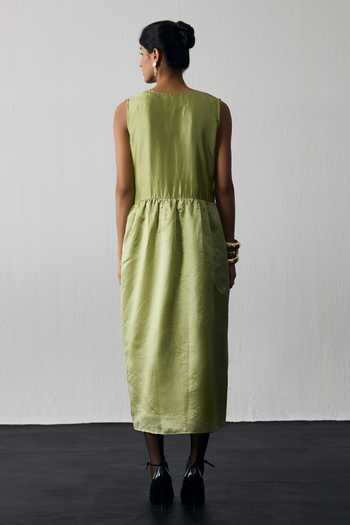 Notsosure Hand Embroidered Dupion Silk Vest Dress 