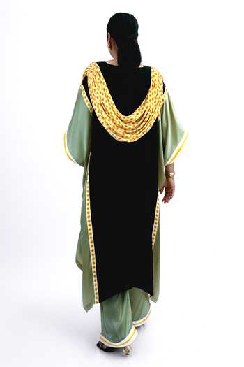 Saim Scallop Draped Kaftan & Trouser Set 