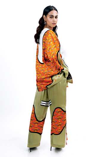 Saim Concentric Yoke Jacket & Trouser Set 