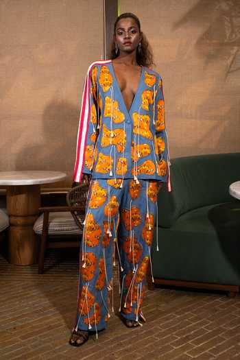 Saim Amoeba Fringed Jacket & Trouser Set 