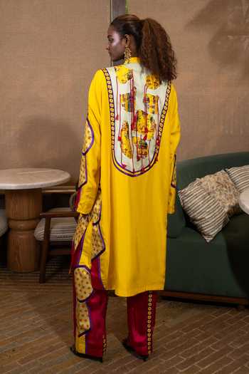 Saim Amoeba Fringed Kurta & Trouser Set 