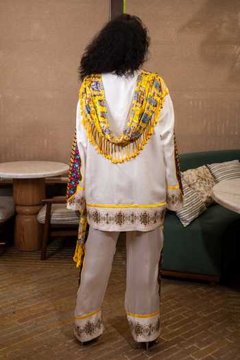 Saim Tassel Drape Jacket & Trouser Set 