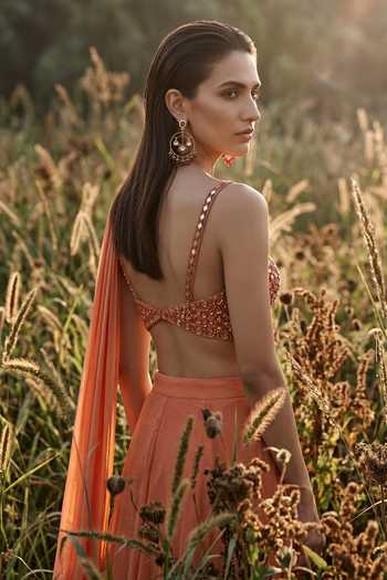 Buy Basanti Kapde aur Koffee Rust Chinon Sweetheart Neck Draped Sharara Saree Set Online at Aza Fashions Buy_Basanti Kapde aur Koffee_Rust Chinon Sweetheart Neck Draped Sharara Saree Set _Online_at_Aza_Fashions