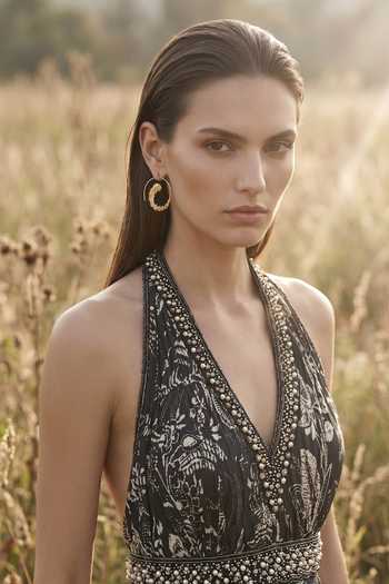 Buy Basanti Kapde aur Koffee Black Crepe, Chantilly Halter Neck Midnight Fleur Dress Online at Aza Fashions Buy_Basanti Kapde aur Koffee_Black Crepe, Chantilly Halter Neck Midnight Fleur Dress _Online_at_Aza_Fashions