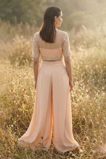 Basanti Kapde aur Koffee Reverie Embroidered Palazzo With Top