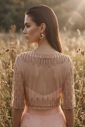 Basanti Kapde aur Koffee Rose Reverie Embroidered Palazzo Set