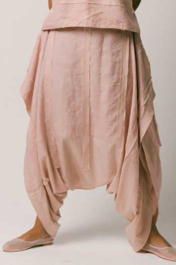 Buy Ituvana Pink Linen Bandeau Neck Pagi Dhoti Pant Set Online at Aza Fashions Buy_Ituvana_Pink Linen Bandeau Neck Pagi Dhoti Pant Set _Online_at_Aza_Fashions