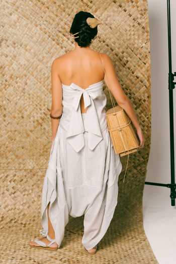 Ituvana Pagi Linen Dhoti Top and Pant Set 