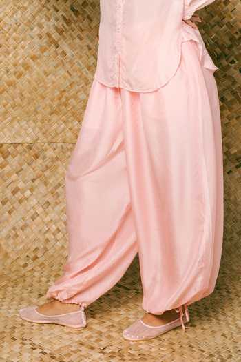 Ituvana Pink Silk Collared Neck Manis Solid Salwar Set Online at Aza Fashions Ituvana_Pink Silk Collared Neck Manis Solid Salwar Set _Online_at_Aza_Fashions