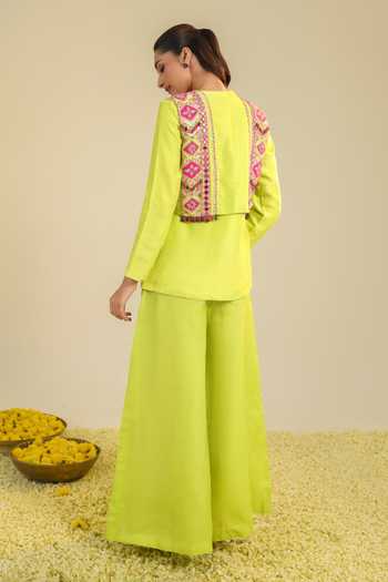 Roohbyridhimaa Yellow Hasi Jacket Set 