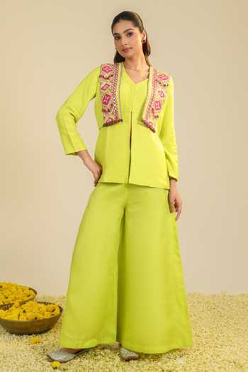 Roohbyridhimaa Yellow Hasi Jacket Set 