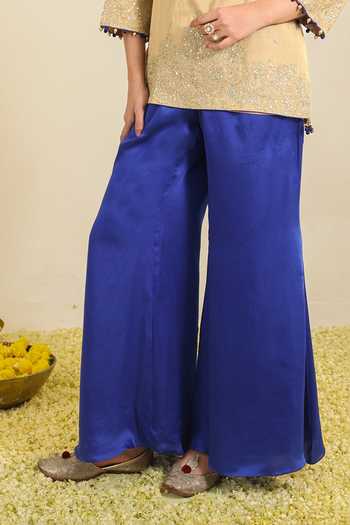 Shop Roohbyridhimaa Gold Tissue, Silk Satin Round Neck Eda Embroidered Kurta Set Online at Aza Fashions Shop_Roohbyridhimaa_Gold Tissue, Silk Satin Round Neck Eda Embroidered Kurta Set _Online_at_Aza_Fashions