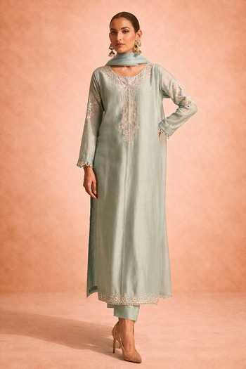 Meesa Qissa Yoke Embroidered Kurta Set 