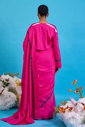Saim Scalloped Saree With Blouse