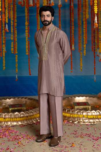 Mint Blush Purple Silk Healther Embellished Kurta Set Online at Aza Fashions Mint Blush_Purple Silk Healther Embellished Kurta Set _Online_at_Aza_Fashions