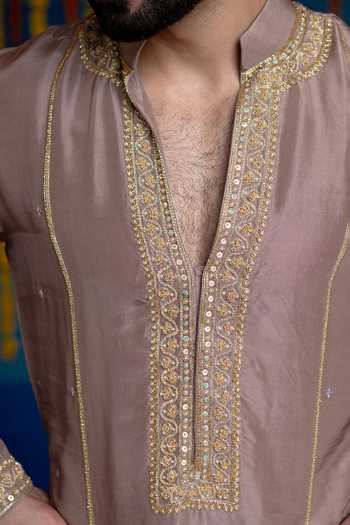 Buy Mint Blush Purple Silk Healther Embellished Kurta Set Online at Aza Fashions Buy_Mint Blush_Purple Silk Healther Embellished Kurta Set _Online_at_Aza_Fashions