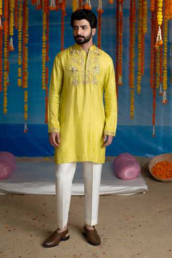 Mint Blush Mimosa Embroidered Kurta & Pant Set 
