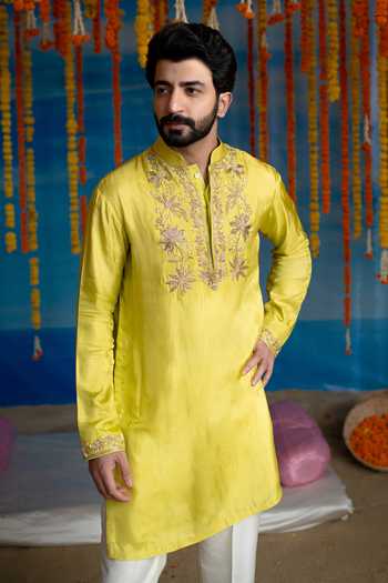 Mint Blush Mimosa Embroidered Kurta & Pant Set 