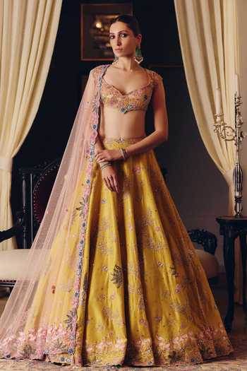 MATSYA The Flamingo Landscape Embroidered Lehenga Set