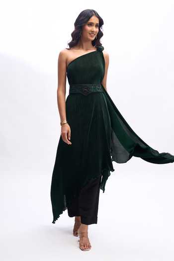 Aariyana Couture One Shoulder Draped Kaftan