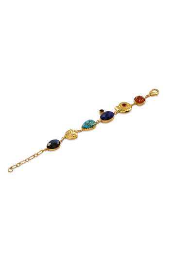 Arvino Multi Color Gemstone Embellished Charm Bracelet Online at Aza Fashions Arvino_Multi Color Gemstone Embellished Charm Bracelet _Online_at_Aza_Fashions