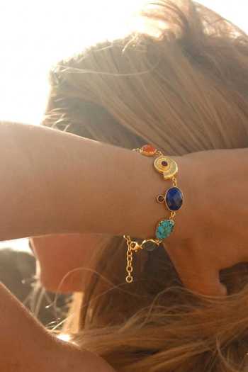 Arvino Gemstone Embellished Charm Bracelet 