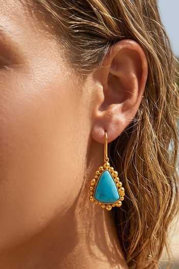 Arvino Blue Turquoise Drop Earrings at Aza Fashions Arvino_Blue Turquoise Drop Earrings _at_Aza_Fashions