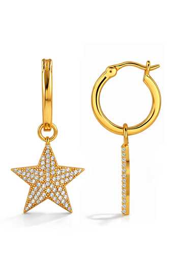 Arvino Gold Plated Star Charm Earrings Online at Aza Fashions Arvino_Gold Plated Star Charm Earrings _Online_at_Aza_Fashions
