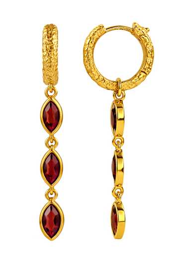 Buy Arvino Red Garnet Triple Drop Earrings Online at Aza Fashions Buy_Arvino_Red Garnet Triple Drop Earrings _Online_at_Aza_Fashions