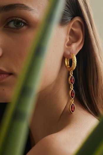Arvino Garnet Triple Drop Earrings 