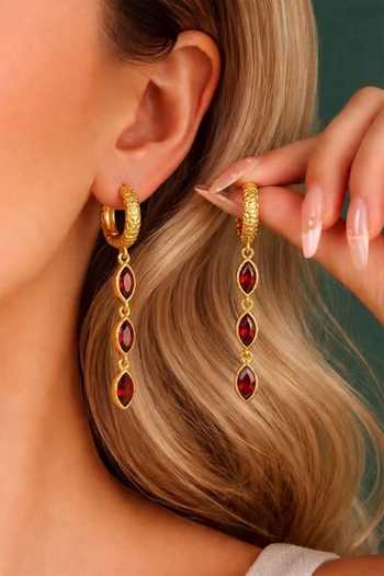 Buy Arvino Red Garnet Triple Drop Earrings Buy_Arvino_Red Garnet Triple Drop Earrings