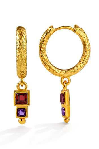 Arvino Red Garnet Amethyst Earrings Online at Aza Fashions Arvino_Red Garnet Amethyst Earrings _Online_at_Aza_Fashions