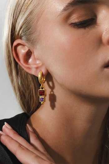 Shop Arvino Red Garnet Amethyst Earrings Online at Aza Fashions Shop_Arvino_Red Garnet Amethyst Earrings _Online_at_Aza_Fashions
