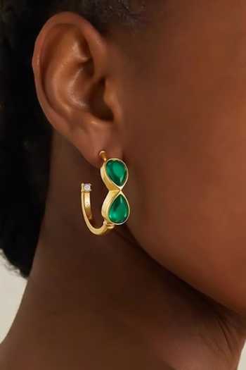 Buy Arvino Green Onyx Stone Embellished Hoop Earrings Online at Aza Fashions Buy_Arvino_Green Onyx Stone Embellished Hoop Earrings _Online_at_Aza_Fashions
