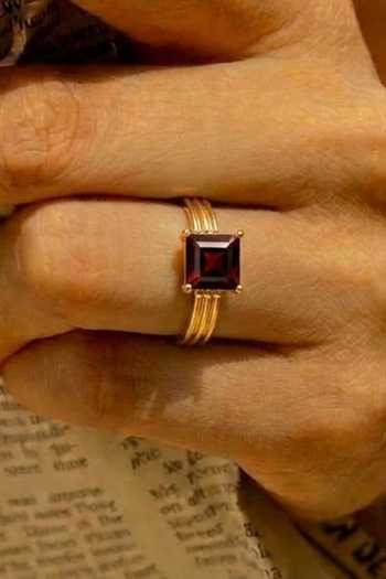 Shop Arvino Red Stone Studded Ring Online at Aza Fashions Shop_Arvino_Red Stone Studded Ring _Online_at_Aza_Fashions