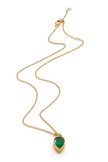 Arvino Green Onyx Teardrop Pendant Necklace Online at Aza Fashions Arvino_Green Onyx Teardrop Pendant Necklace _Online_at_Aza_Fashions