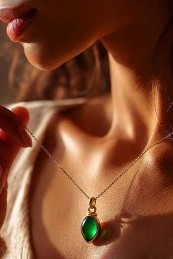 Shop Arvino Green Onyx Teardrop Pendant Necklace Online at Aza Fashions Shop_Arvino_Green Onyx Teardrop Pendant Necklace _Online_at_Aza_Fashions