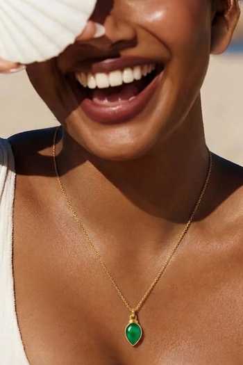 Arvino Onyx Teardrop Pendant Necklace 