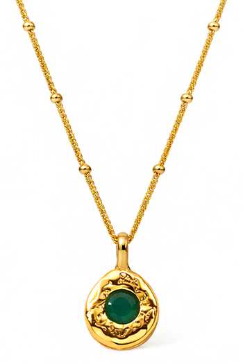 Arvino Textured Medallion Pendant Necklace 