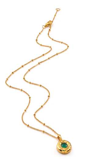 Arvino Green Textured Medallion Pendant Necklace Online at Aza Fashions Arvino_Green Textured Medallion Pendant Necklace _Online_at_Aza_Fashions