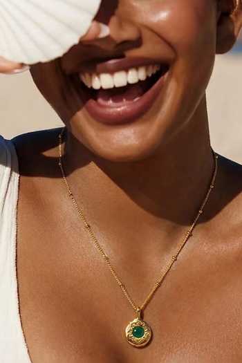 Arvino Textured Medallion Pendant Necklace 