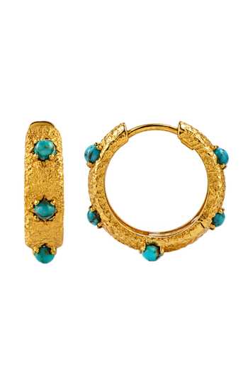 Arvino Turquoise Studded Textured Earrings 